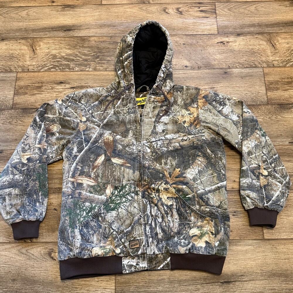 Brazos Camo Lined Insulated Hooded Hunting Canvas Jacket